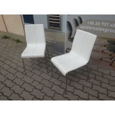 Pedrali Kuadra fehér bőr székek - karfa nélküli